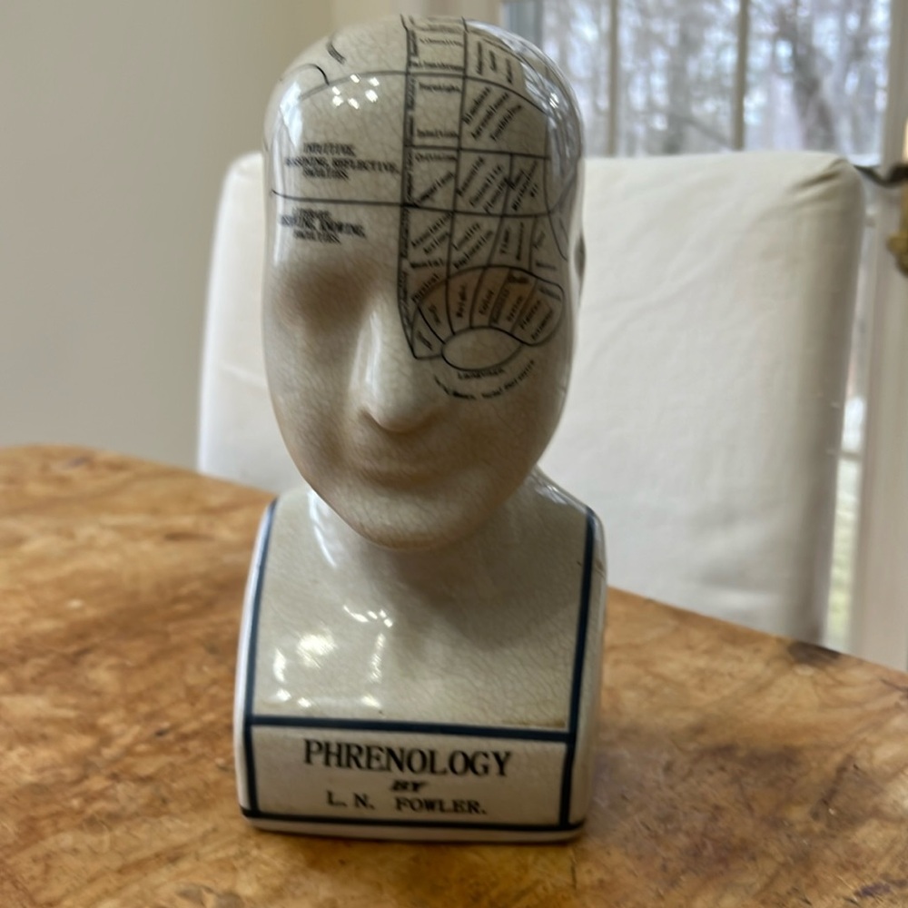Phrenology by L.N. Fowler Ceramic Bust Statue 
Neurology Science Psychology